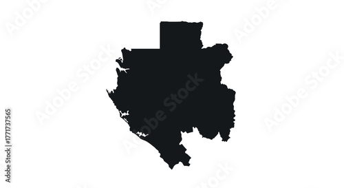 Spain region black silhouette map on white background