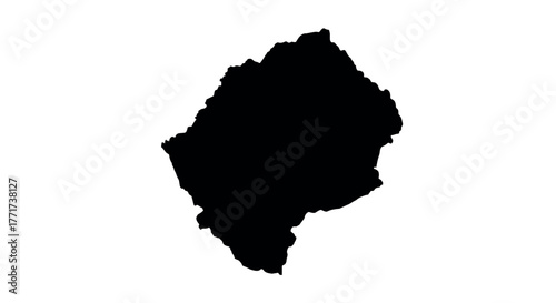 Lesotho country silhouette map on white background