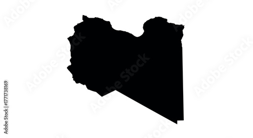 Silhouette outline of libya for graphic design and educational use