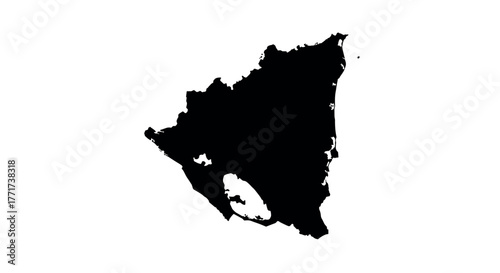Silhouette of nicaragua map in black on white background