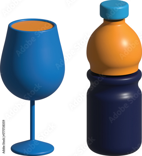 Modern 3D icon collection featuring delicious food, drinks, and kitchen elements. Perfect for restaurant apps, delivery services, healthy diet, and culinary projects.