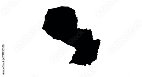 Silhouette map of paraguay in bold black design