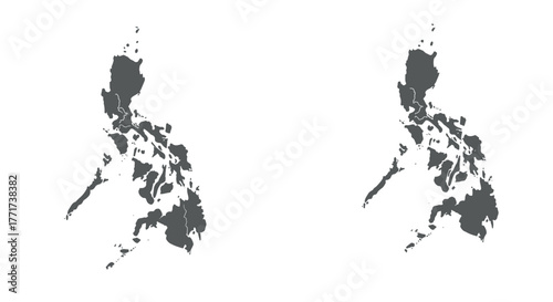Minimalist map of the philippines with outlined borders