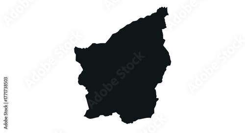Silhouette of vaupés: black map outline on white background