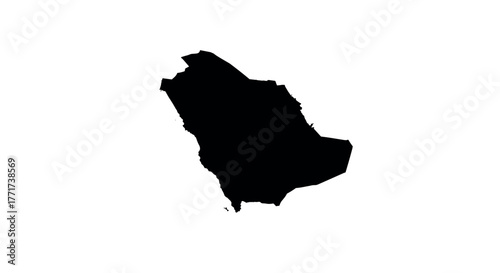 Saudi arabia country silhouette map on white background