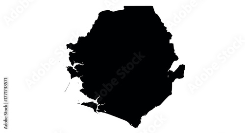 Sierra leone country outline silhouette on white background