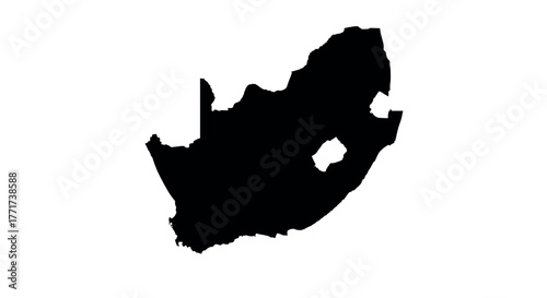 South africa country silhouette on white background for geographic designs