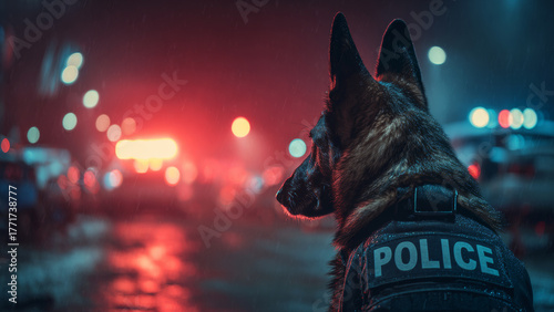 K9 unit dog working with the police.