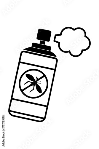 Effective mosquito repellent spray icon eliminating insects with a clear cloud of mist