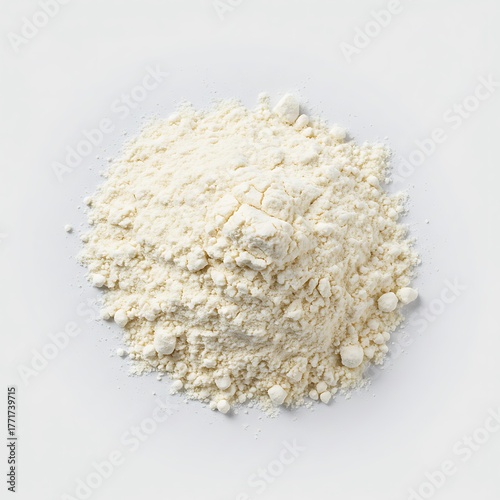 arrowroot powder or cornstarch, isolated on white background