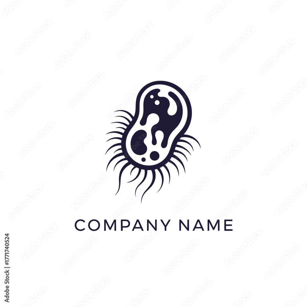Fototapeta premium Microbe Bacteria Cell Icon Vector Illustration.