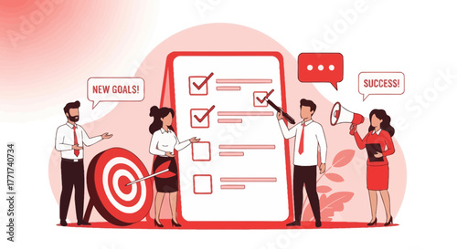 Conceptualizing Success: Teamwork, Goals, and Achievement Illustrated in Business