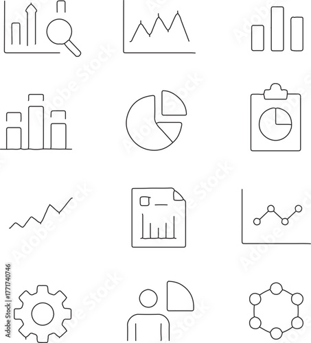 Data visualization icon collection and analysis