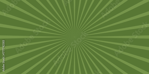 Vibrant green background with a radial sunburst pattern emanating from the center, creating a retro or comic book style graphic element with a clear visual focus and energetic appeal