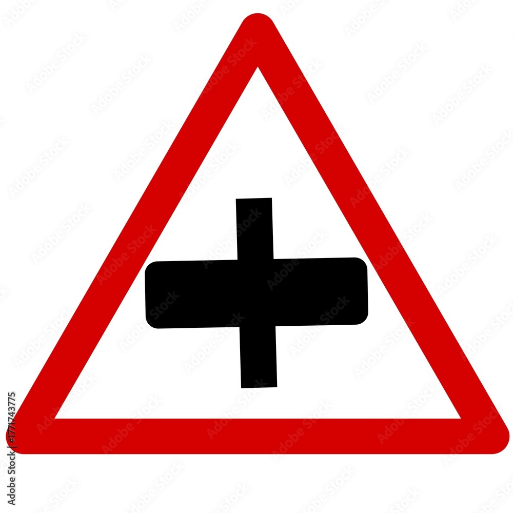 Obraz premium warning sign on white background