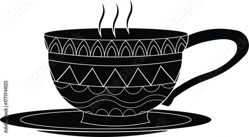 Decorative Hot Beverage Cup with Intricate Patterns