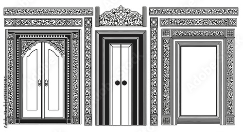 Ornate Doorway Designs - A Trio of Architectural Elegance.
