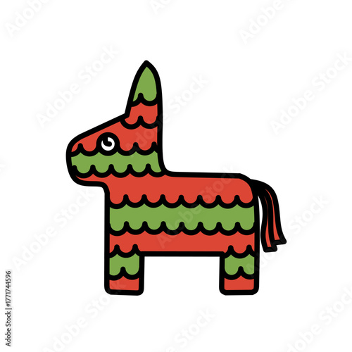 Cartoon Style Festive Detailed Pinata Party Object for Celebration Design