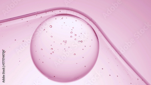 Pink Serum Drop. Pink Tea Tree, Rosa damascena, Rosa centifolia, Rosehip Extract for Skincare PDRN Concept. 