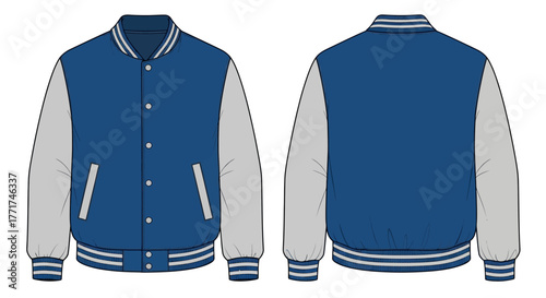 blue Varsity Jacket Design