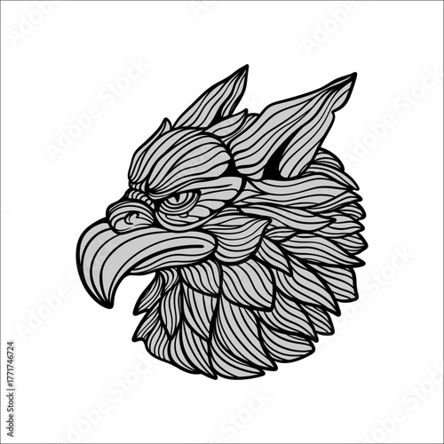 vector design detailed line art bird logo