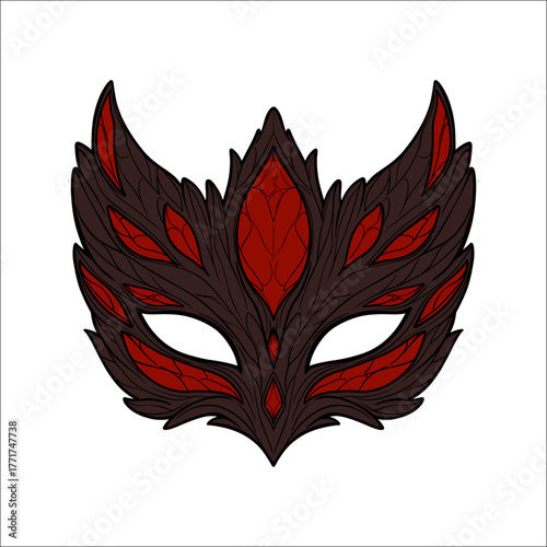 vector mask design with detailed line art