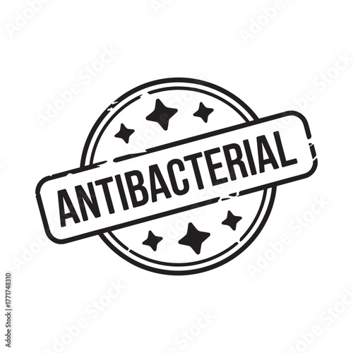 Antibacterial stamp with stars and distressed texture