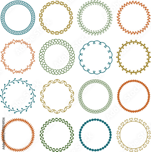 Colorful Hand Drawn Circle Frames