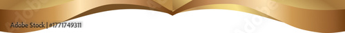Elegant gold arc trim with shiny metallic gradient reflection, decorative element for modern and luxury product branding.