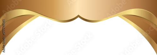 Golden foil folded border with subtle reflective edge, ideal for luxury background and elegant product presentation.