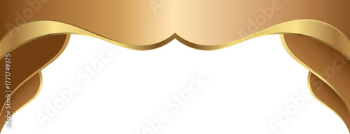 Gold foil elegant sweep with flowing curve and luminous metallic gradient, refined design for invitations and luxury graphics.