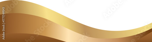 Glossy gold shine arc border with reflective foil gradient, luxury corner decoration for product and invitation design.