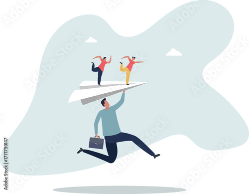 Mentor or support employee to success, manager to help or advice staff to reach goal, work coaching or adviser expert concept.life and employment of people.
