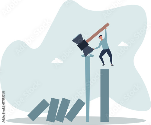 Business continuity and recovery, crisis management, proactive to protect disaster and risk, prevention or strategy to avoid danger concept.life and employment of people.