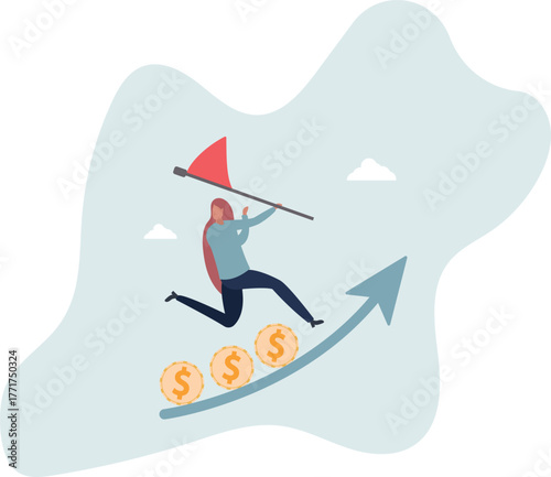 Investment profit and earning, stock market growth or fund flow depend on interest rate and inflation concept.life and employment of people.