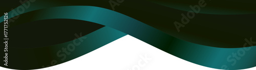 Luxury emerald green and gold foil wave corner border with metallic gentle gold fold, perfect for elegant labels, packaging, invitations and background templates.