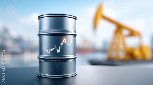 Emerging market ports in oil trade show growth with barrel and pumpjack in focus