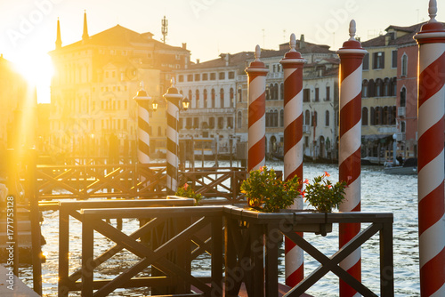 Venice at Sunset with Gondolas on the Grand Canal