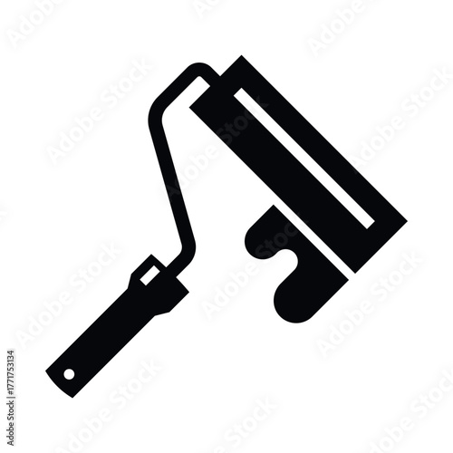 An icon of a paint roller, commonly used in house painting and DIY projects, symbolizing creativity and home improvement tasks.