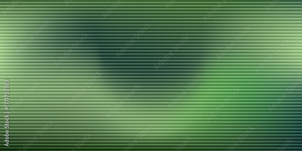 Fototapeta premium Green gradient ribbed glass background with wave texture. Vertical metal reed window pattern with 3D light lines and fluted plastic. Frosted industry plate with premium polycarbonate.