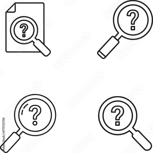 Magnifying glass over question mark symbol representing search for answers and solutions