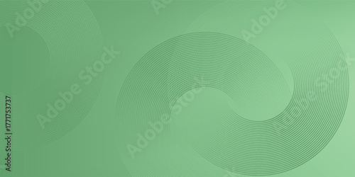 Abstract diagonal round circle lines on green background. Geometric stripe line art design modern. Vector EPS 10