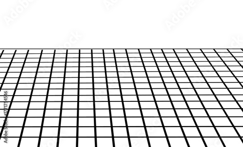Perspective grid background simple black lines on white for graphic design and architectural renderings