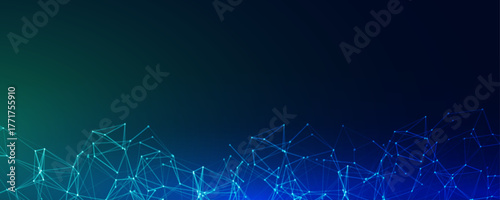 Digital technology cyberspace futuristic background, modern blue tech abstract design graphic neon light effect.
