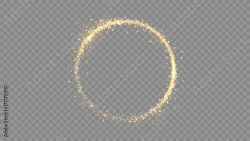 The effect of abstract white light circles on a transparent background. Stock royalty free. PNG	
