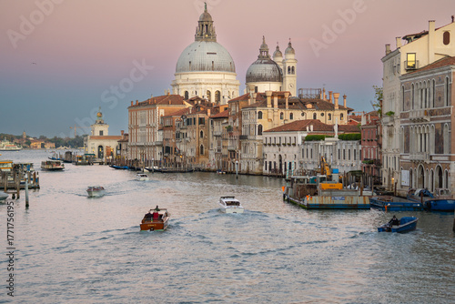Venice at Sunset with Gondolas on the Grand Canal