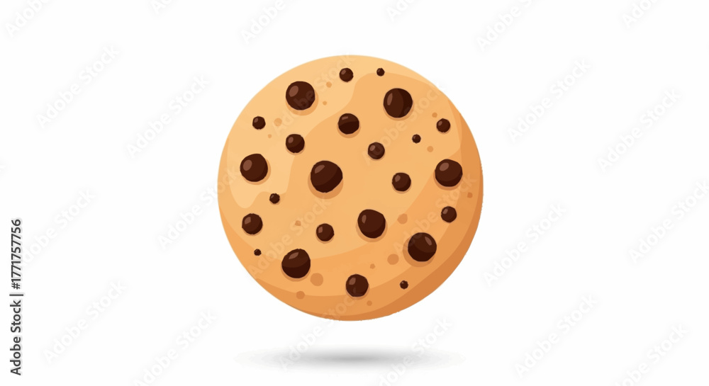 Fototapeta premium Delicious chocolate chip cookie illustration perfect for baking promotions, food blogs, and sweet treat designs