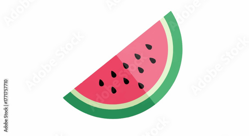 Vibrant slice of juicy watermelon with black seeds, perfect for summer refreshment and healthy eating campaigns
