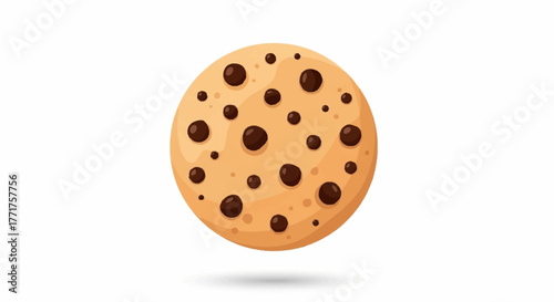 Delicious chocolate chip cookie illustration perfect for baking promotions, food blogs, and sweet treat designs