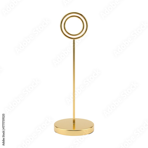 Foto Minimalist gold table number or place card holder